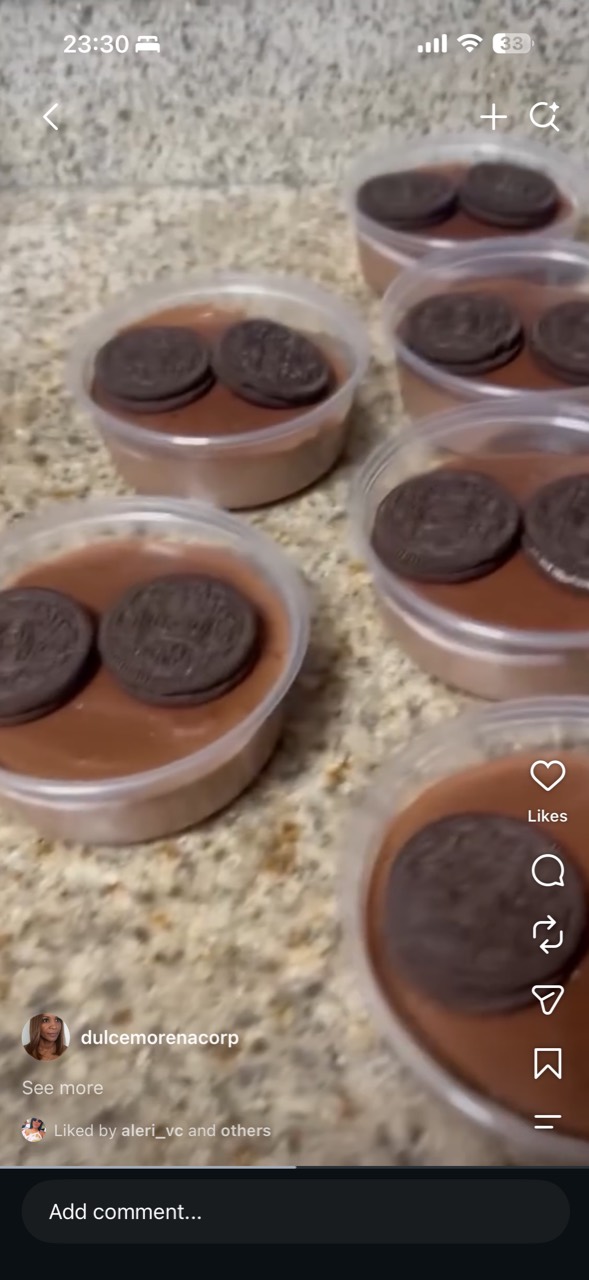 Natillas de chocolate con galletas de chocolate