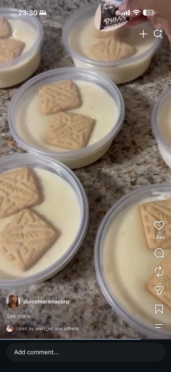 Natillas de vainilla con galletas